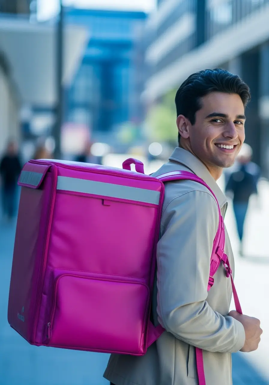 Delivery courier with packages